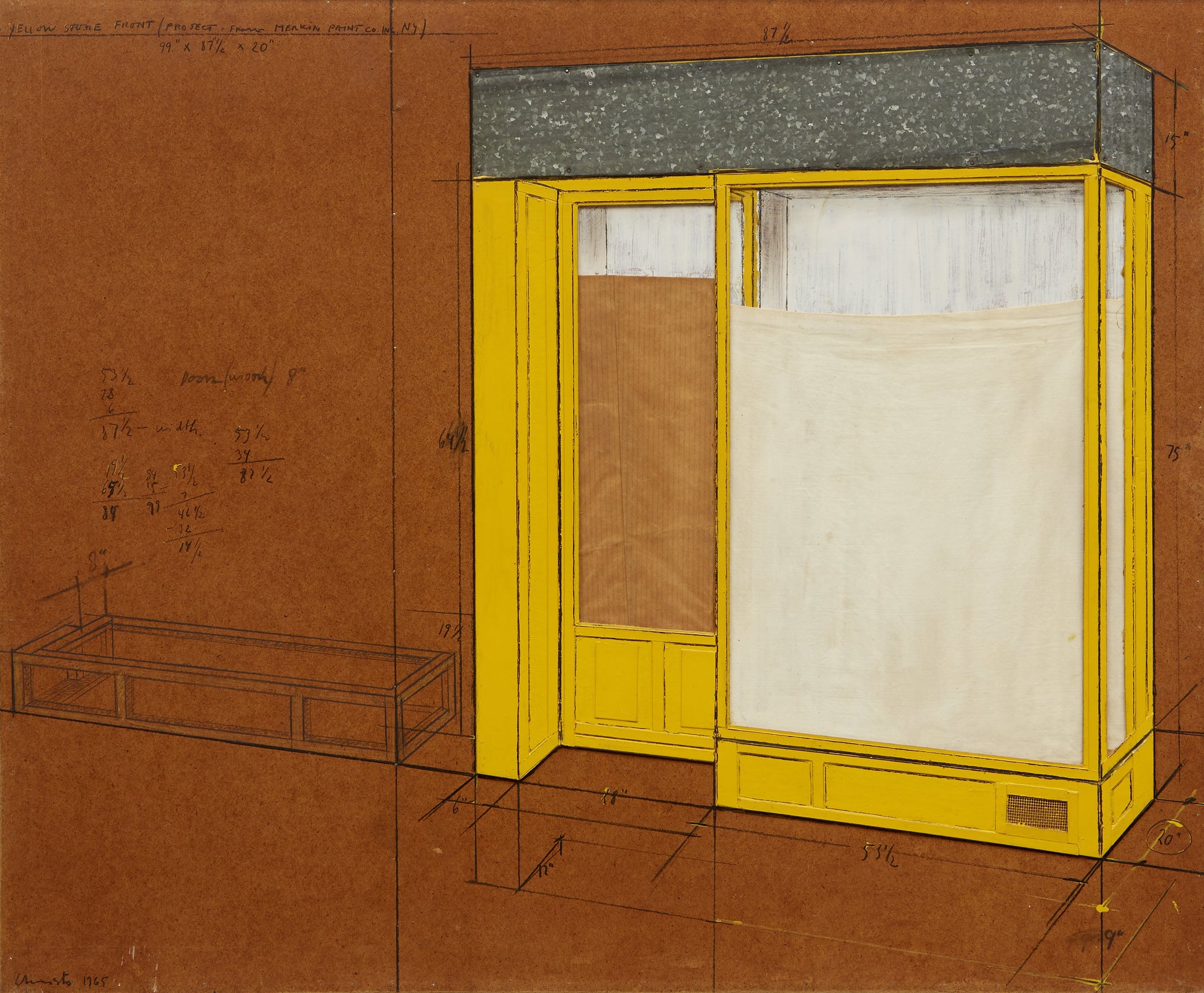 Yellow Store Front (Project From Merkin Paint Co., Inc. NY) Painting Omer Tiroche Gallery