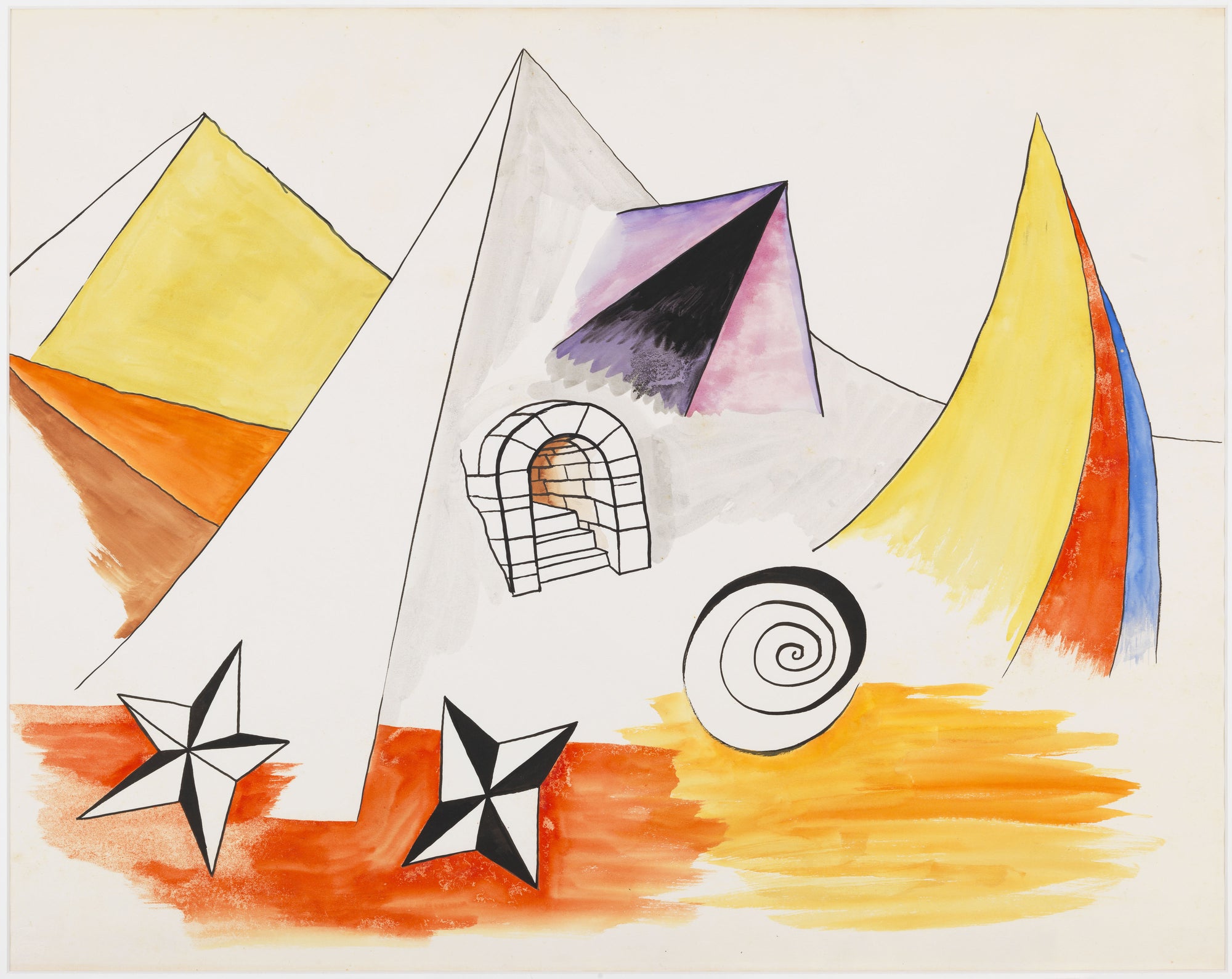 Paysage Fantastique Work on Paper Omer Tiroche Gallery