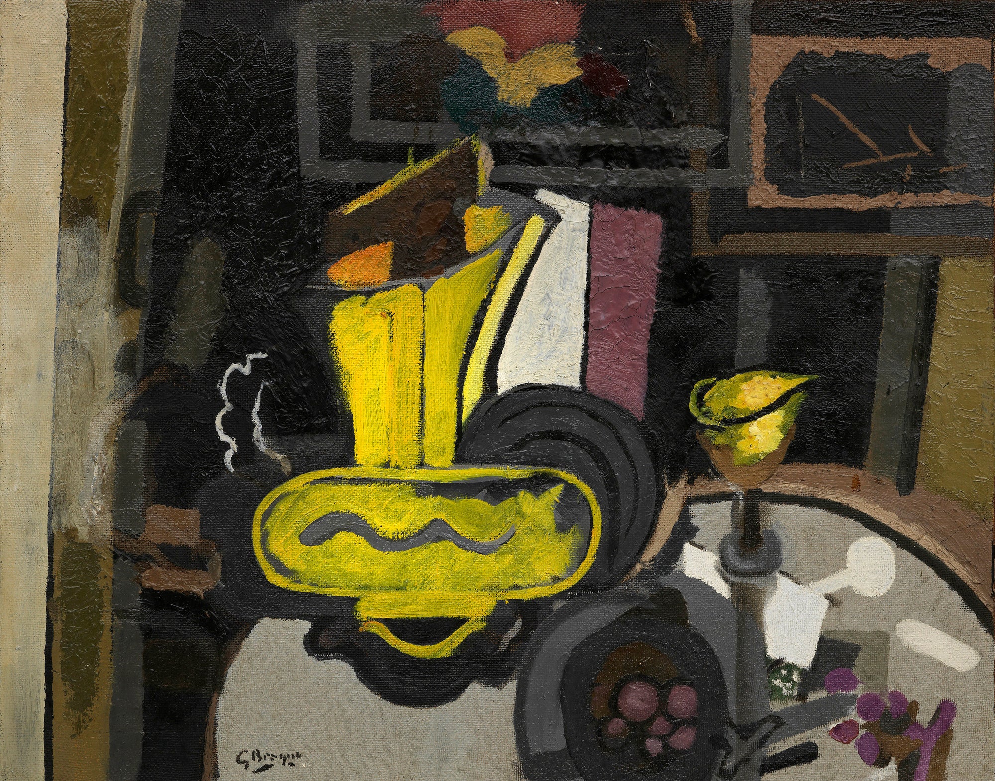 Nature morte au pot jaune Painting Omer Tiroche Gallery