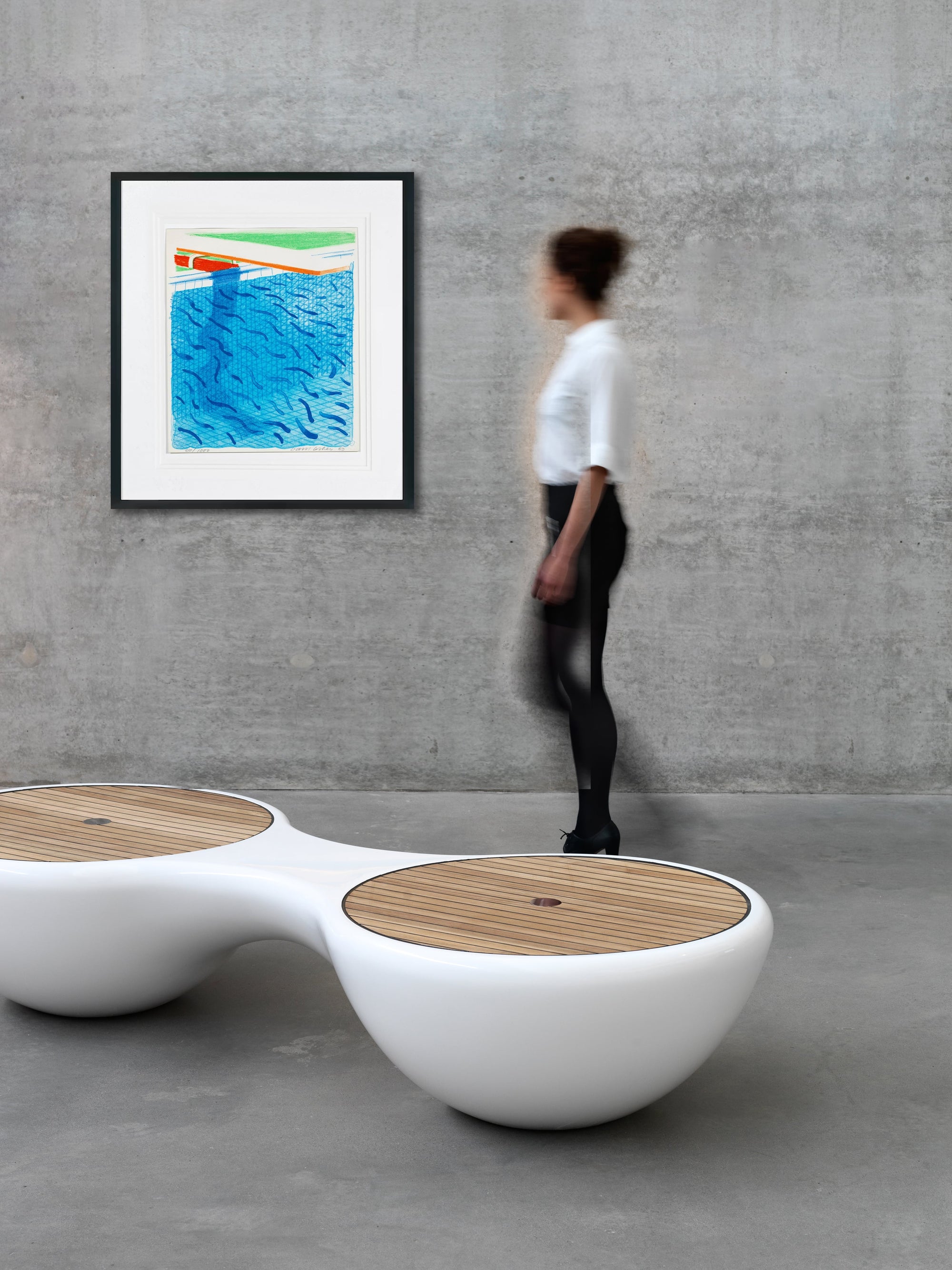 David Hockney's "Paper Pools" with Roy Lichtenstein's "Brushstrokes" Painting Alevon