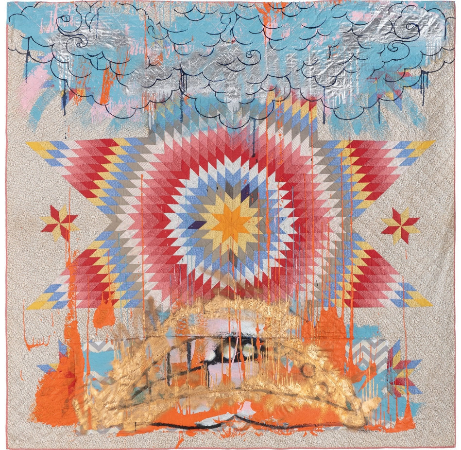 Quilt #19 (Rockstar) Mixed Media Omer Tiroche Gallery