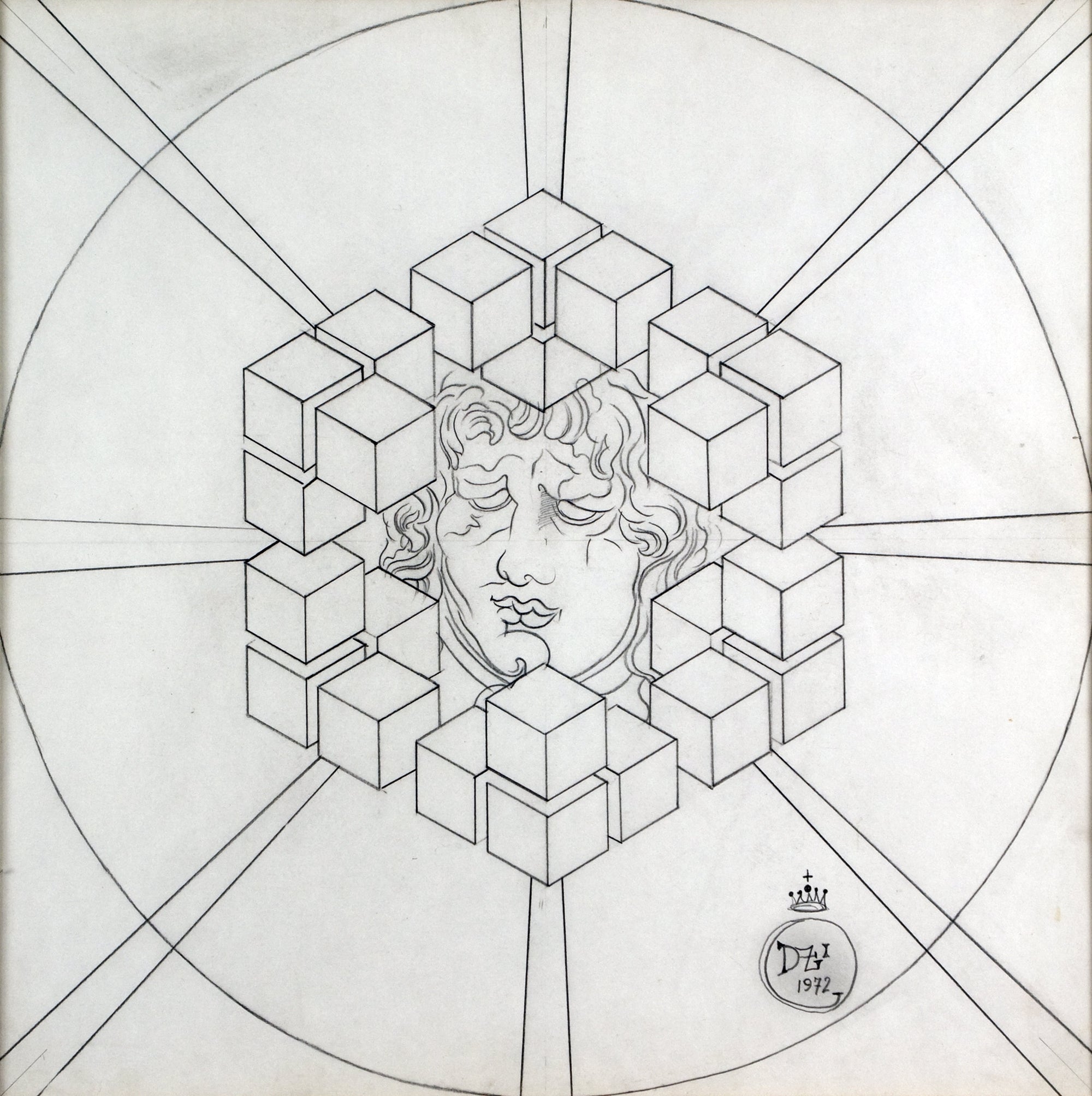 Mascaron dans des Cubes Work on Paper Omer Tiroche Gallery